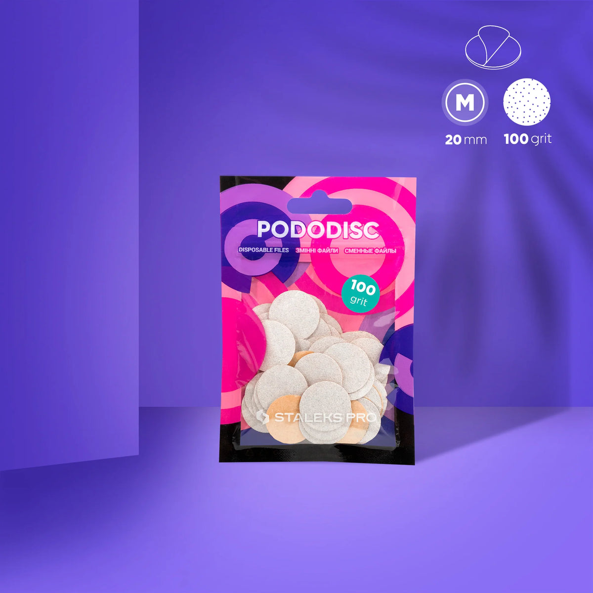 Recharges PODODISC STALEKS PRO M 20 mm – Grain 100 – 50 pièces