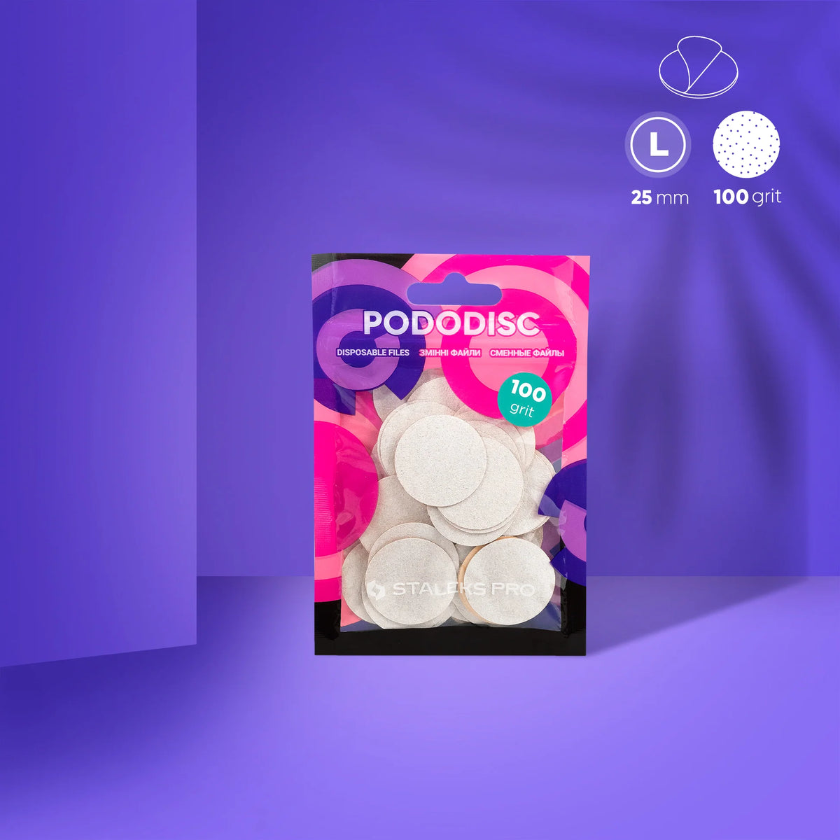 Recharges PODODISC STALEKS PRO L 25 mm – Grain 100 – 50 pièces