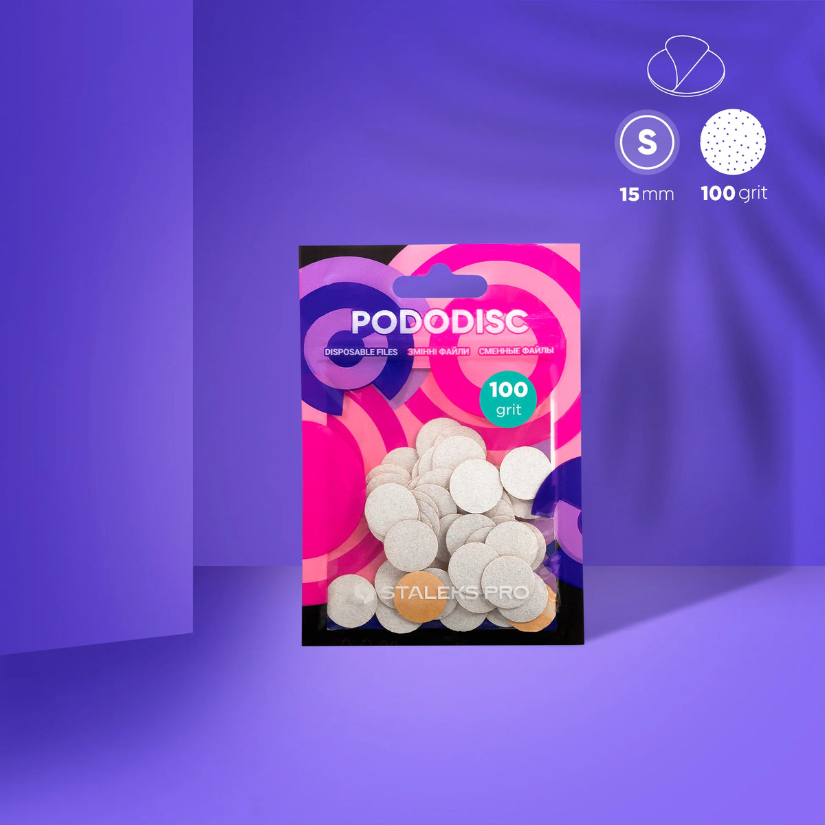 Recharges PODODISC STALEKS PRO S 15 mm – Grain 100 – 50 pièces